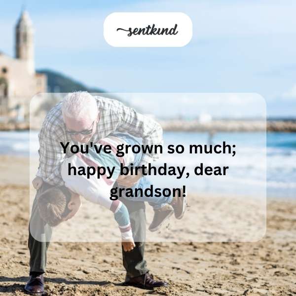 Celebratory message for a grandson's special day.