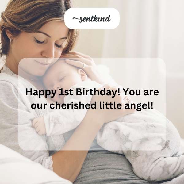 Celebrating our beloved goddaughter's first birthday with heartfelt wishes.
