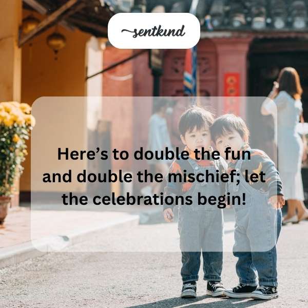Joyful greetings for the special day of two wonderful siblings.