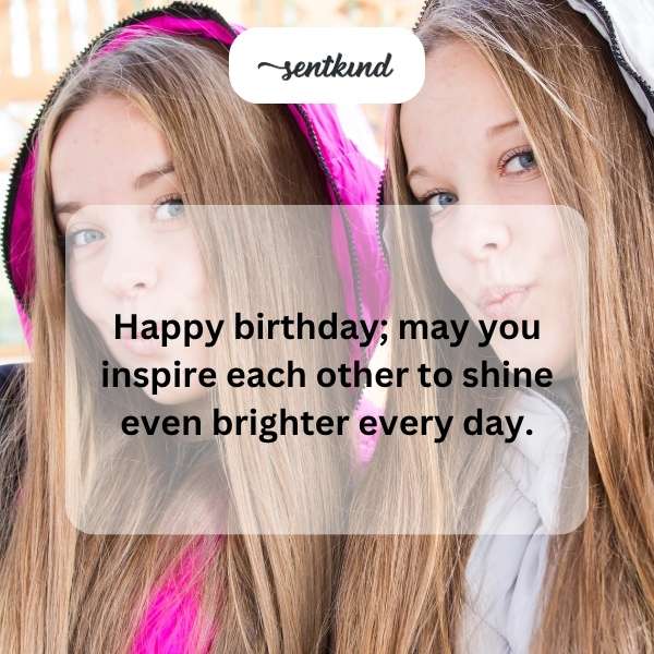Joyful wishes for the twins' special day.