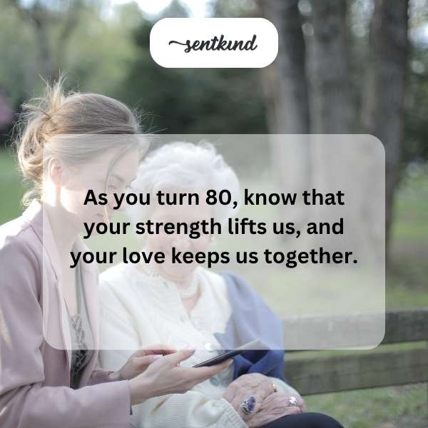 Celebrating the milestone of turning eighty with heartfelt wishes.
