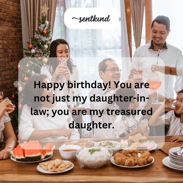 Celebratory message for a cherished daughter-in-law's special day.