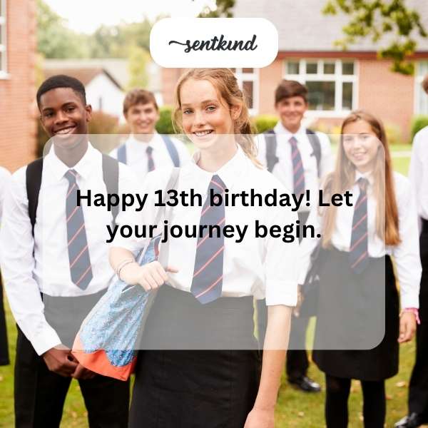 Celebrating the start of teenage years with joyful wishes.
