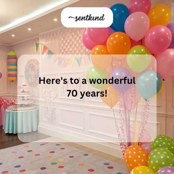 Celebrating a milestone of 70 years with heartfelt congratulations.