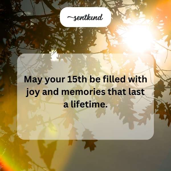 Celebrating the exciting start of your 15th year.