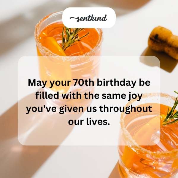 Happy 70-year milestone greetings.