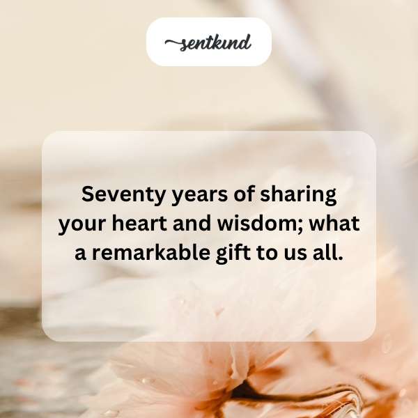 Celebrating seven decades of life and love with heartfelt gratitude.