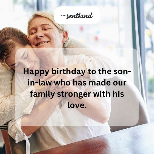 Celebratory wishes for a special son-in-law on his birthday.