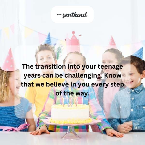Joyful greetings for a 13-year-old's special day.