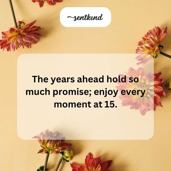 Warm wishes for your 15th year celebration.