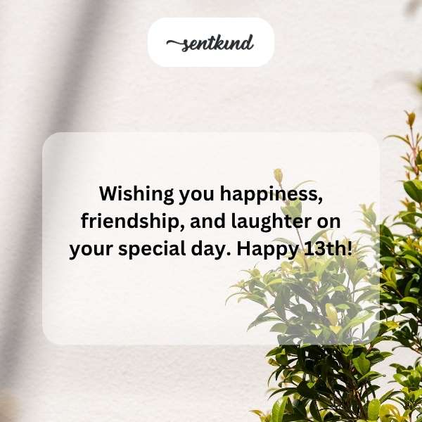 Celebratory greetings for a teenager's milestone birthday.