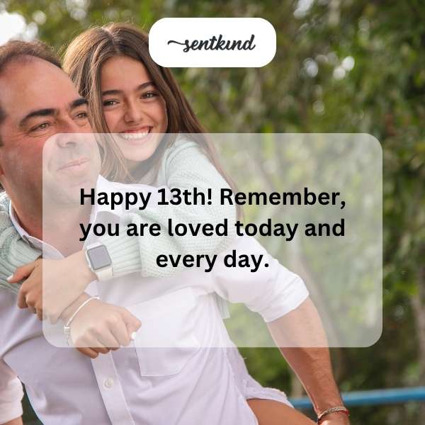 Celebrating a joyful thirteenth year with heartfelt wishes.