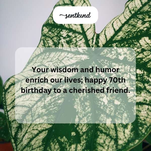 Celebrating seven decades of life with joyful birthday greetings.
